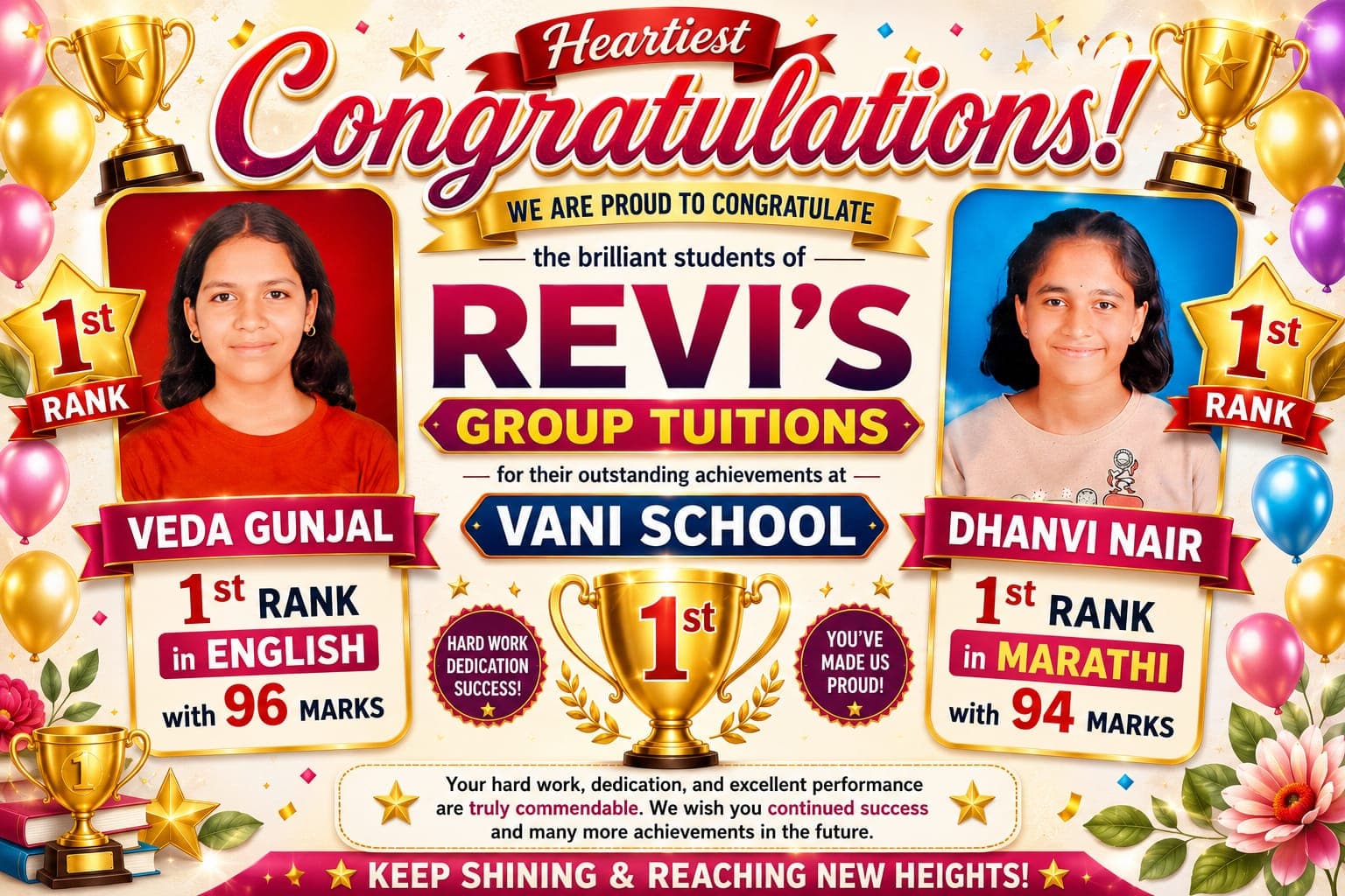 1st in School Achievement