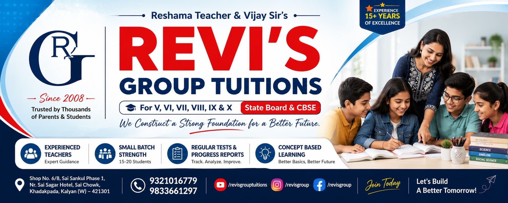 Revi's Group Tuitions identity card